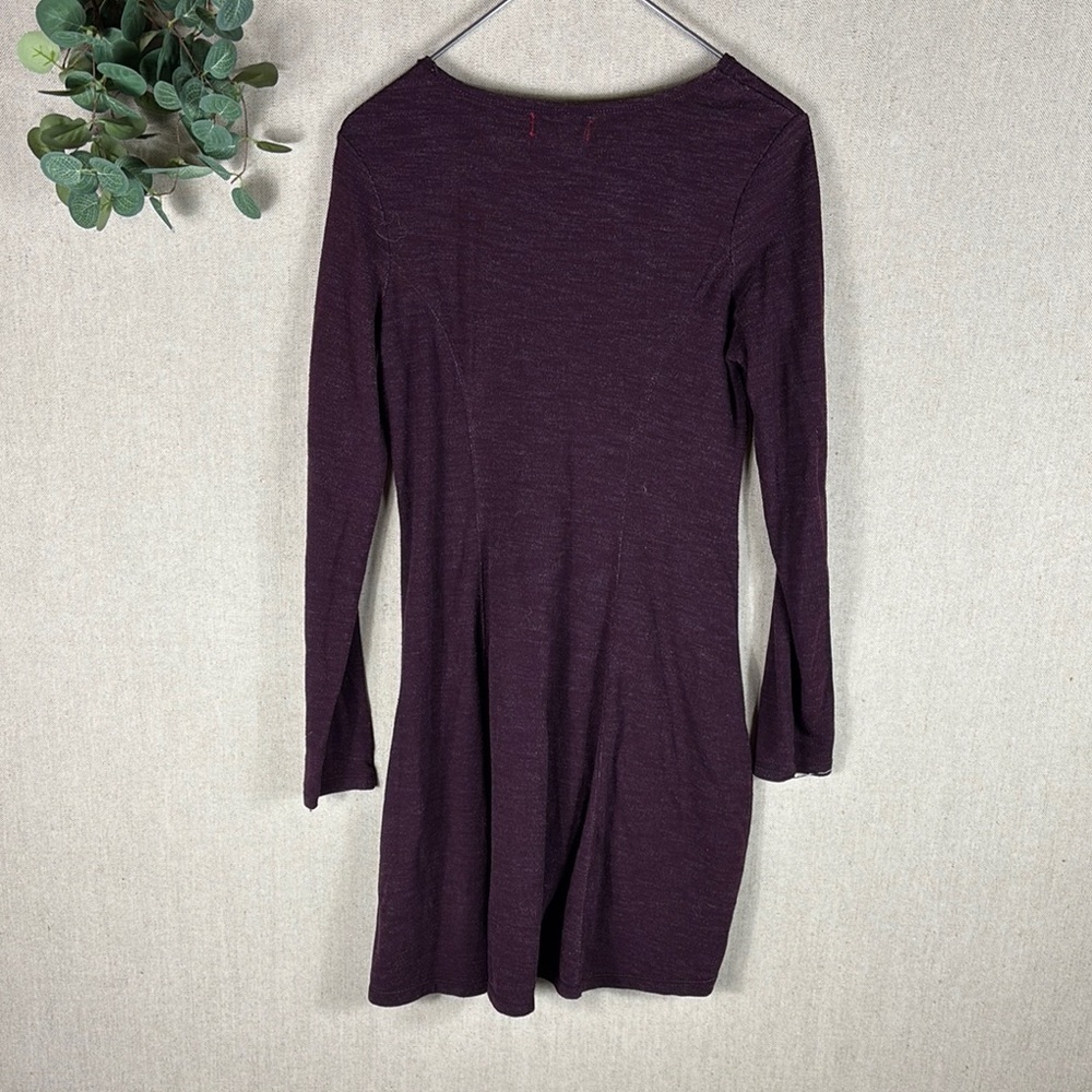 Max Studio > Purple Long Sleeve Scoop Neck Trapeze Sweater Dress Small - Picture 8 of 8